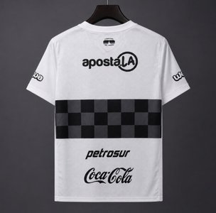 Paraguay - 26-27 Olimpia Home White with Black Checkered Panel Jersey