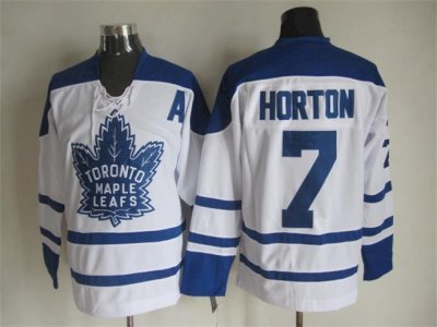 Tim Horton - Toronto Maple Leafs #7 Blanc Retro