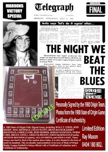 Team Signed 1980 QLD State of Origin Jersey